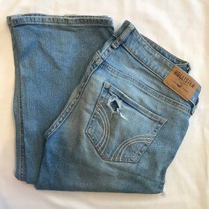 Destroyed Light Wash Bootcut Hollister Jeans
